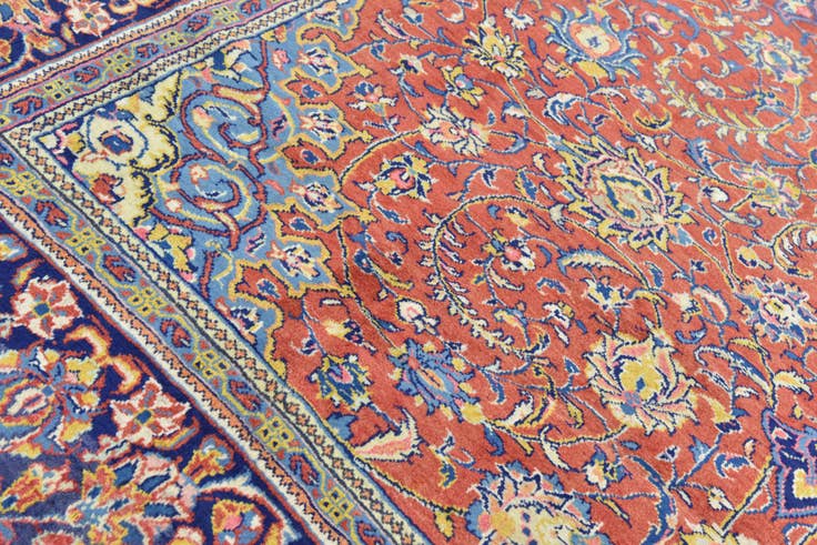Detail image of 10' x 12' 9 Hand Knotted Isfahan Persian Wool Rug