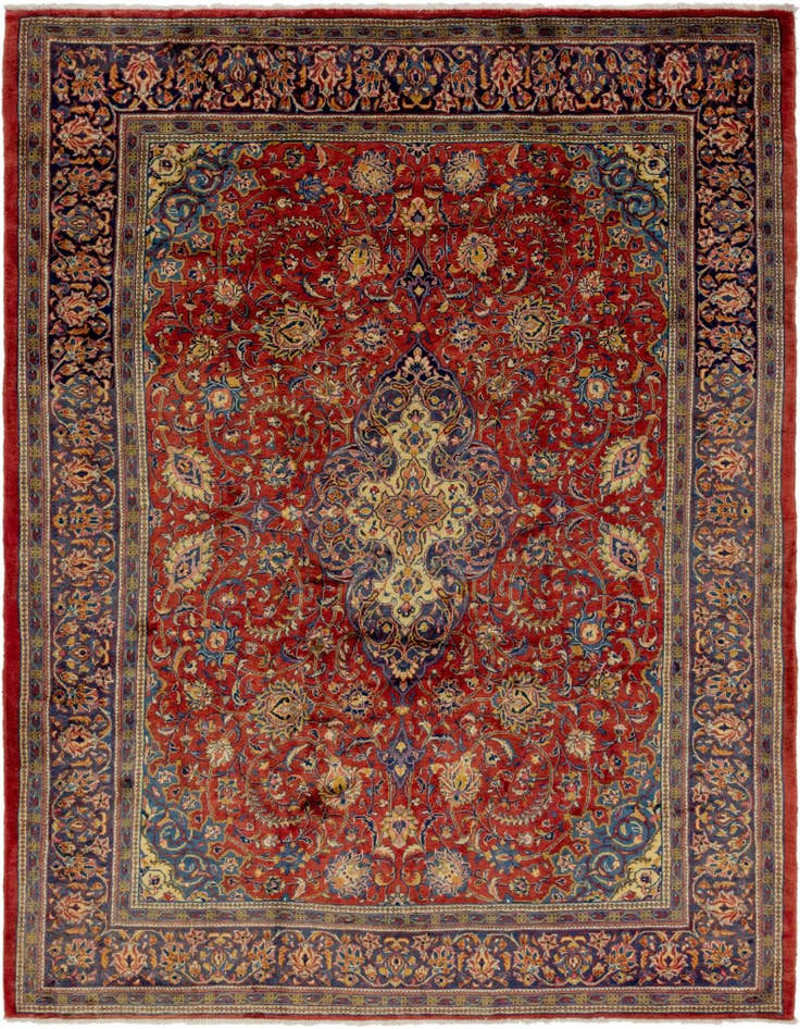 Detail image of 10' x 12' 9 Hand Knotted Isfahan Persian Wool Rug