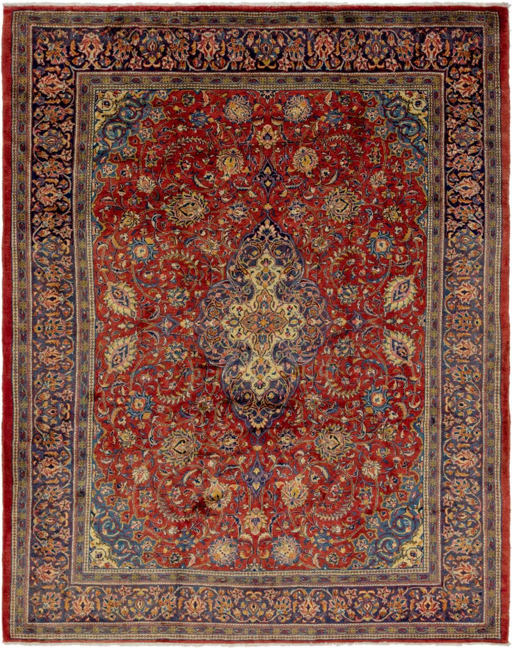 Detail image of 10' x 12' 9 Hand Knotted Isfahan Persian Wool Rug