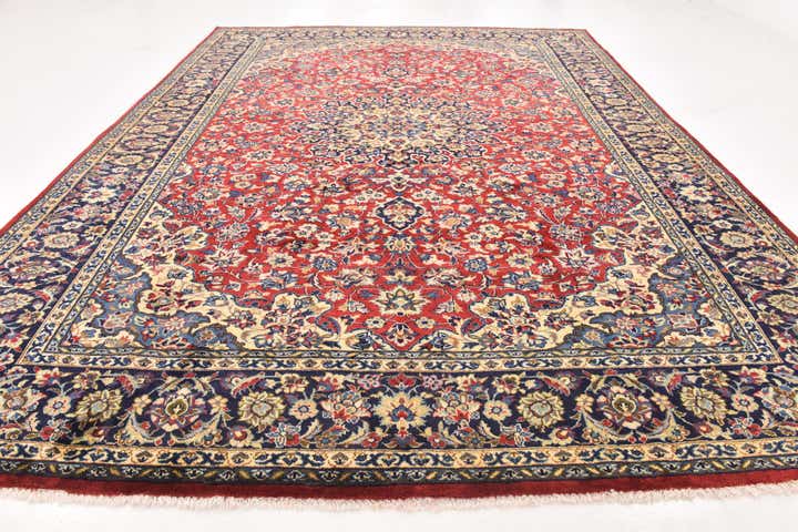9' 9 x 13' Hand Knotted Isfahan Persian Wool Rug