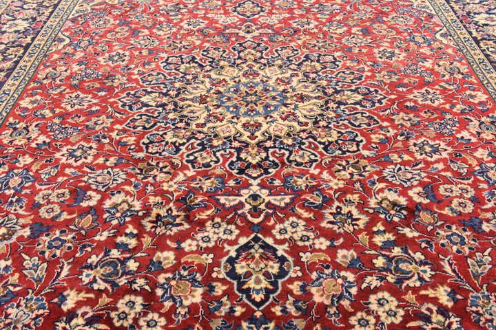 9' 9 x 13' Hand Knotted Isfahan Persian Wool Rug