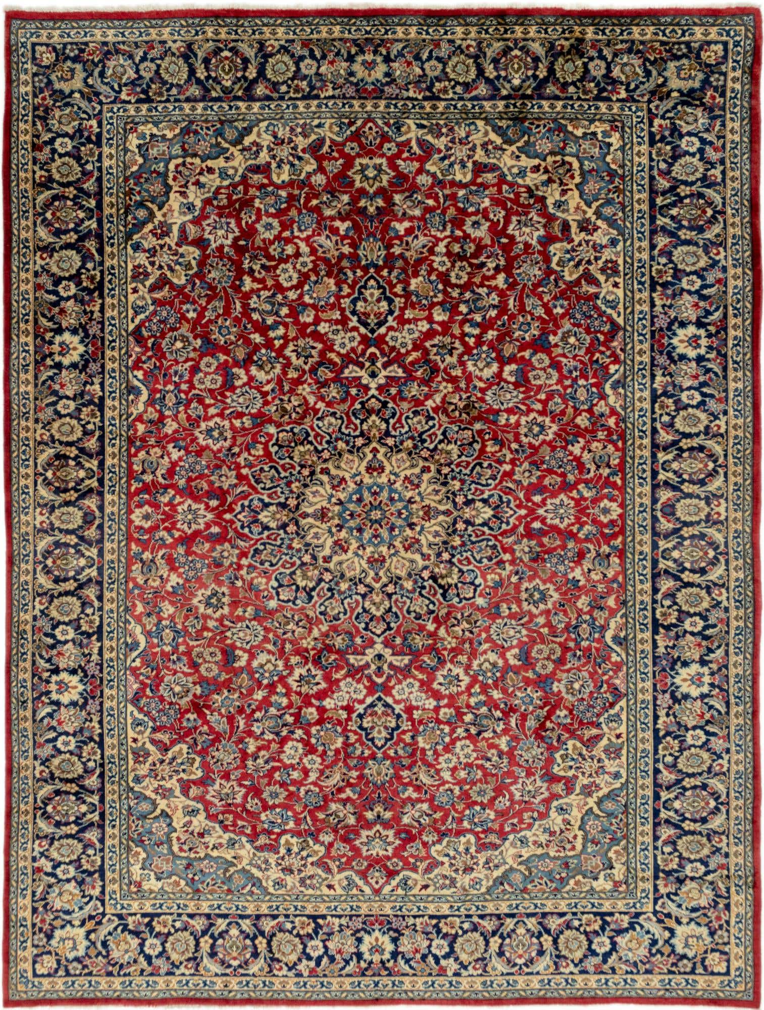9' 9 x 13' Hand Knotted Isfahan Persian Wool Rug
