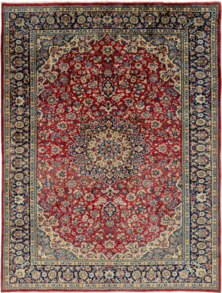 9' 9 x 13' Hand Knotted Isfahan Persian Wool Rug