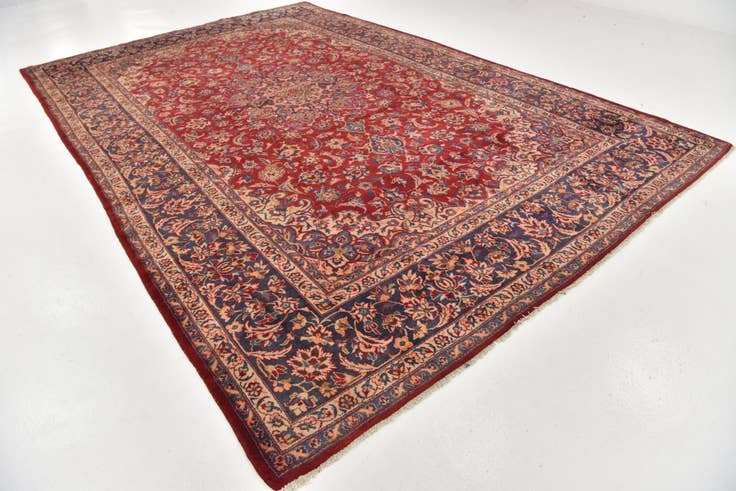 Detail image of 9' 5 x 14' 5 Hand Knotted Isfahan Persian Wool Rug