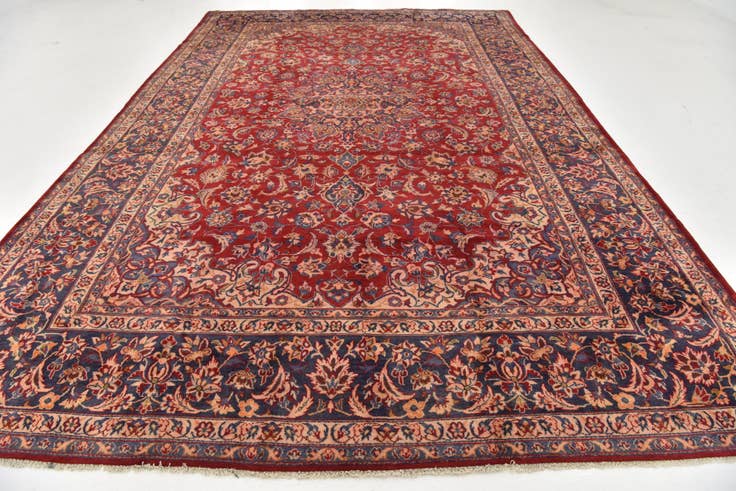 Detail image of 9' 5 x 14' 5 Hand Knotted Isfahan Persian Wool Rug