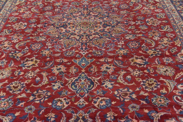 Detail image of 9' 5 x 14' 5 Hand Knotted Isfahan Persian Wool Rug