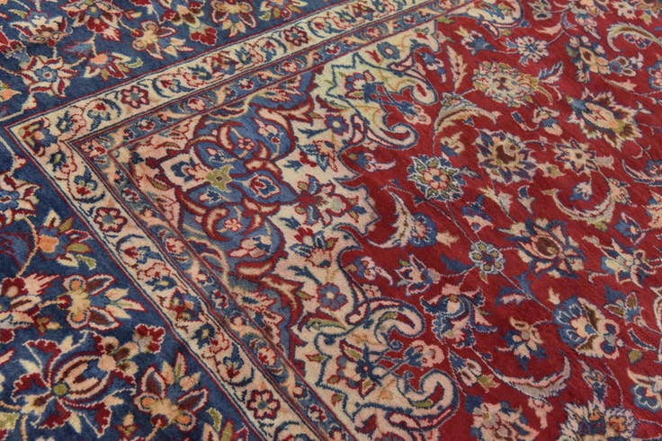 Detail image of 9' 5 x 14' 5 Hand Knotted Isfahan Persian Wool Rug
