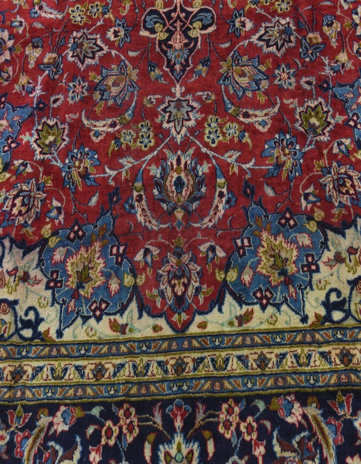 Detail image of 9' 6 x 13' 4  Hand Knotted Isfahan Persian Wool Rug