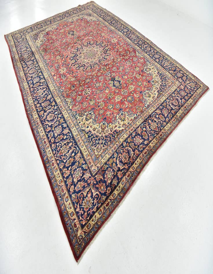 Detail image of 9' 7 x 13' Hand Knotted Isfahan Persian Wool Rug