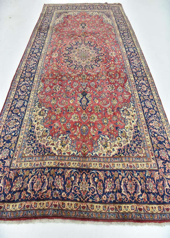 9' 7 x 13' Hand Knotted Isfahan Persian Wool Rug