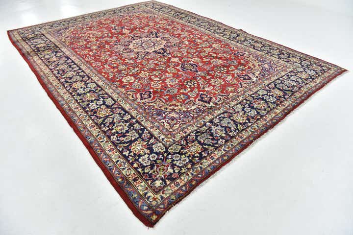 9' 8 x 13' 4 Hand Knotted Isfahan Persian Wool Rug