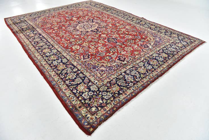 Detail image of 9' 8 x 13' 4 Hand Knotted Isfahan Persian Wool Rug