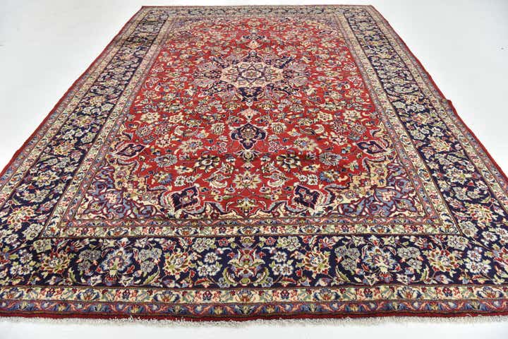9' 8 x 13' 4 Hand Knotted Isfahan Persian Wool Rug