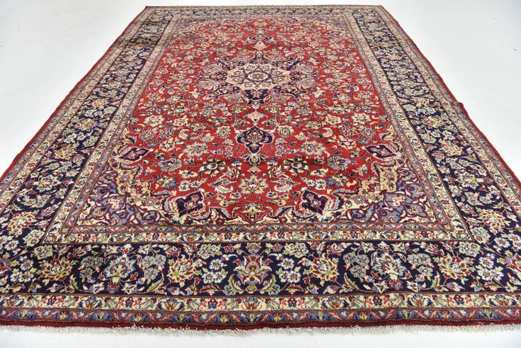 Detail image of 9' 8 x 13' 4 Hand Knotted Isfahan Persian Wool Rug