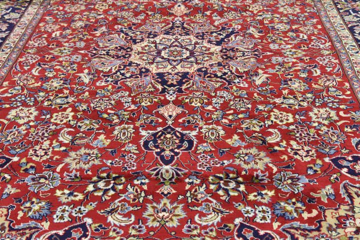 9' 8 x 13' 4 Hand Knotted Isfahan Persian Wool Rug