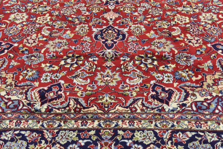 9' 8 x 13' 4 Hand Knotted Isfahan Persian Wool Rug