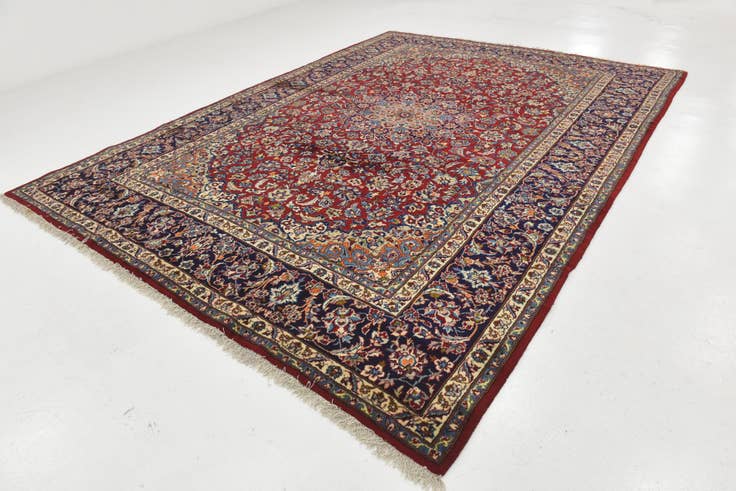 Detail image of 9' 7 x 13' Hand Knotted Isfahan Persian Wool Rug