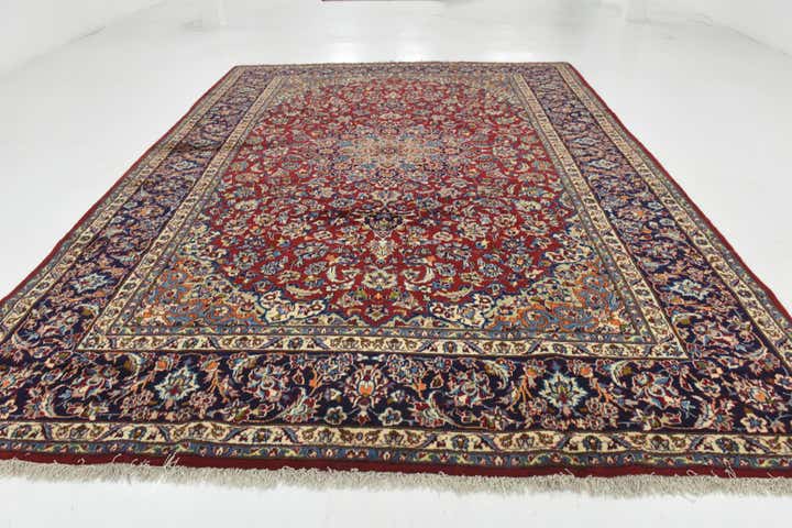 9' 7 x 13' Hand Knotted Isfahan Persian Wool Rug