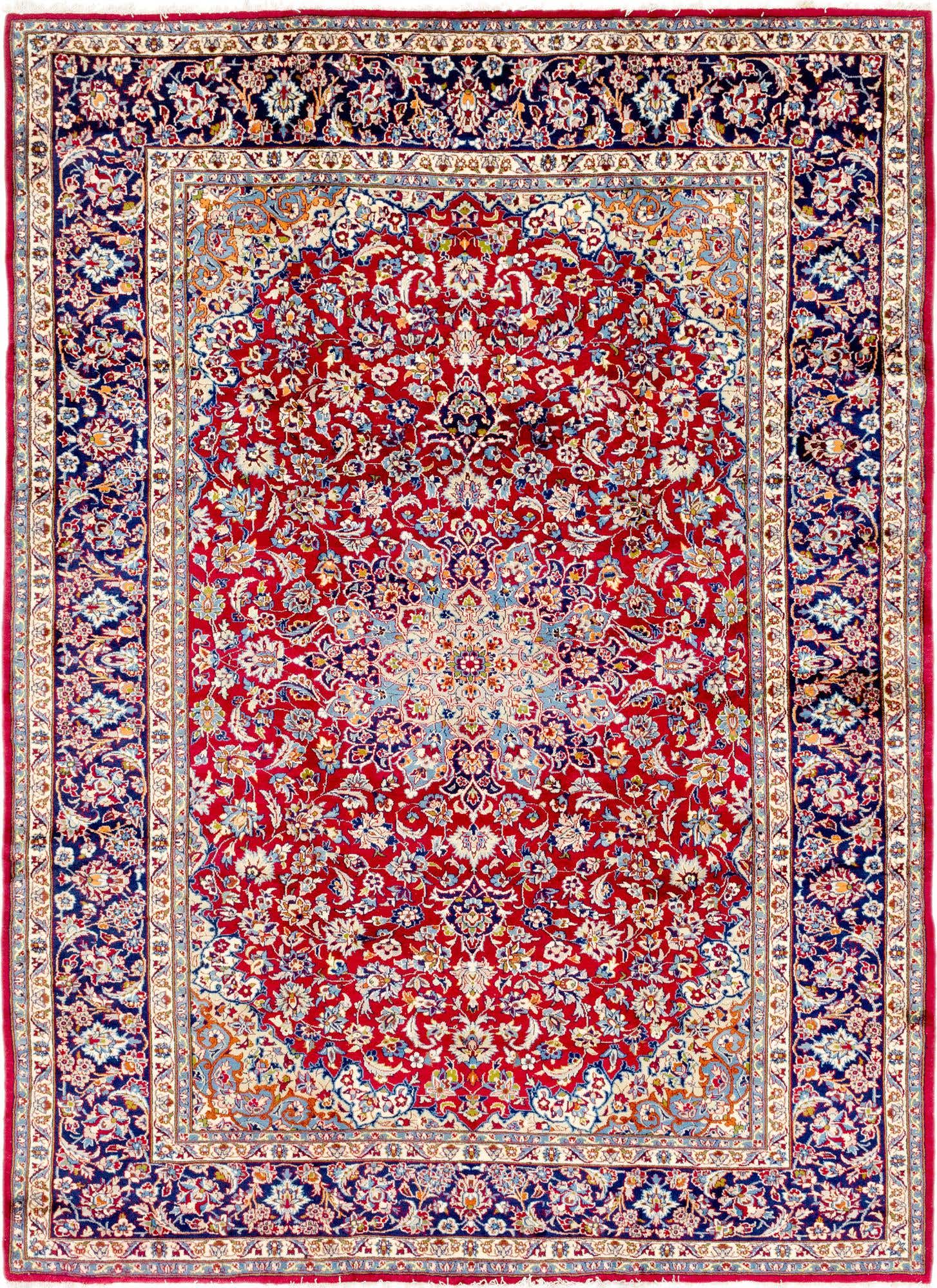 9' 7 x 13' Hand Knotted Isfahan Persian Wool Rug