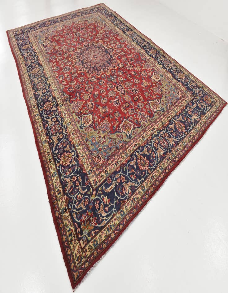 Detail image of 9' 8 x 13' 9 Hand Knotted Isfahan Persian Wool Rug