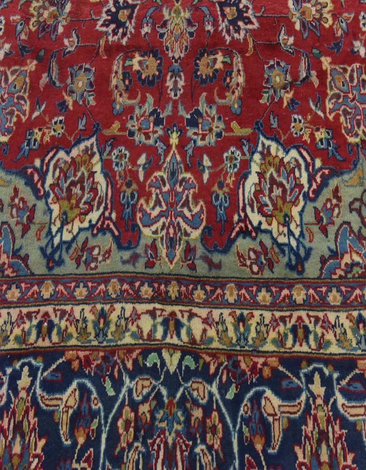 Detail image of 9' 8 x 13' 9 Hand Knotted Isfahan Persian Wool Rug