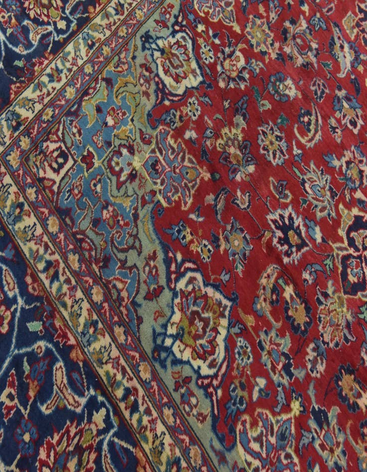 Detail image of 9' 8 x 13' 9 Hand Knotted Isfahan Persian Wool Rug