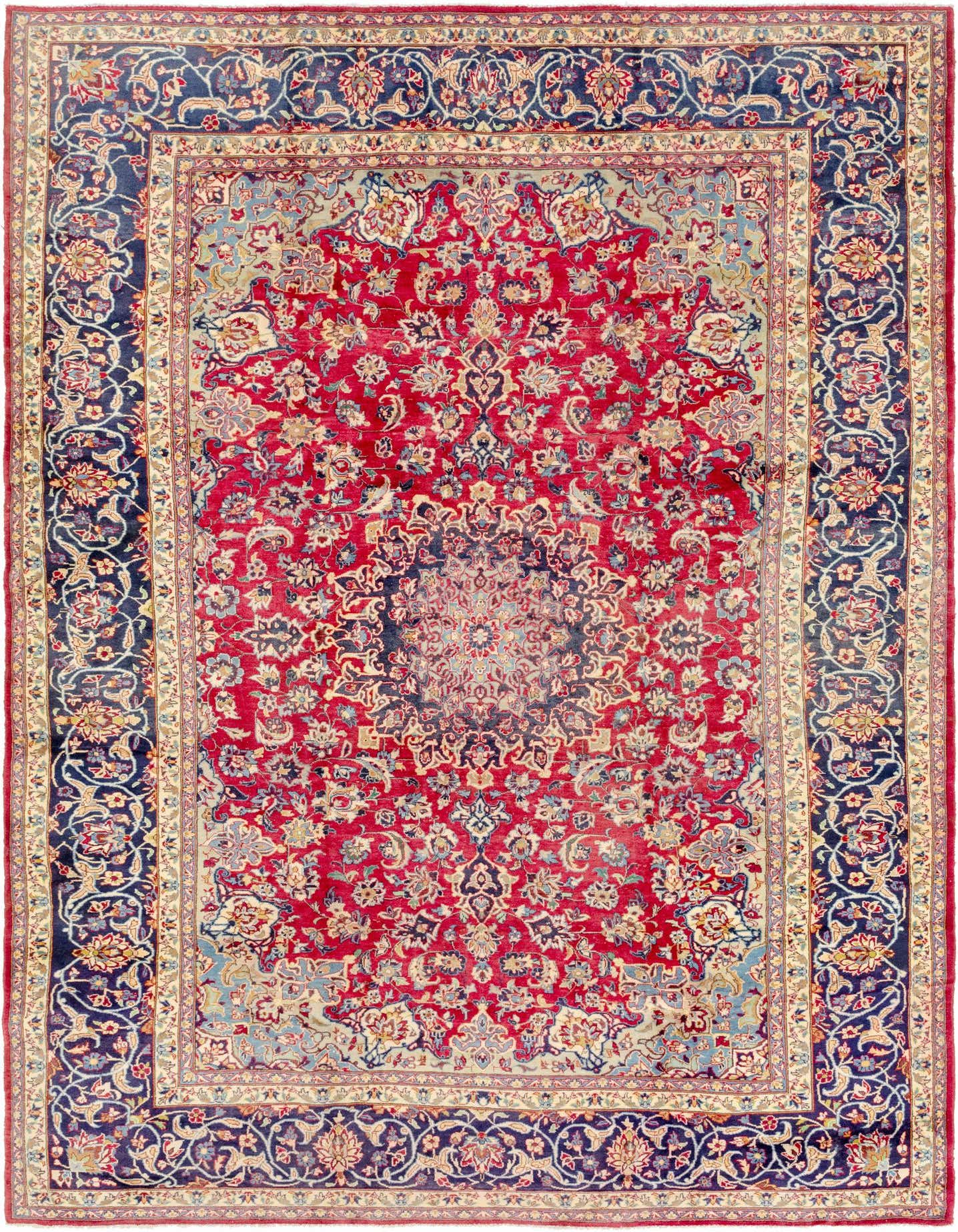 9' 8 x 13' 9 Hand Knotted Isfahan Persian Wool Rug