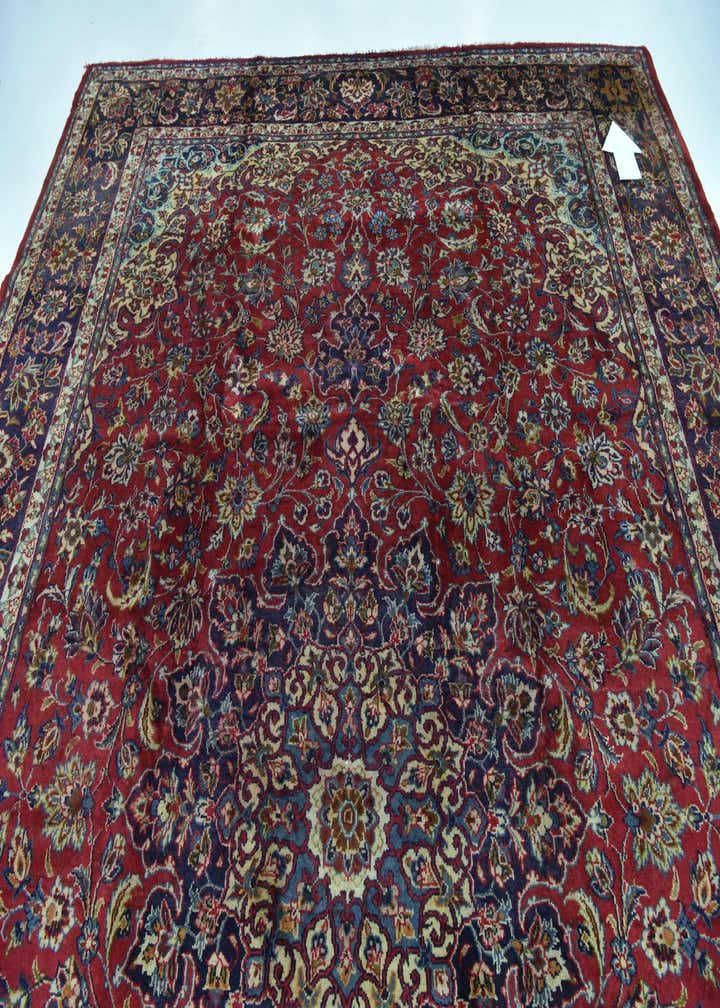 9' 6 x 13' 5 Hand Knotted Isfahan Persian Wool Rug