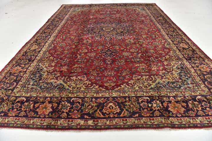 9' 6 x 13' 5 Hand Knotted Isfahan Persian Wool Rug