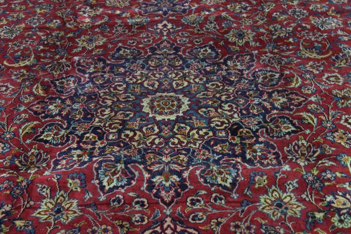 9' 6 x 13' 5 Hand Knotted Isfahan Persian Wool Rug