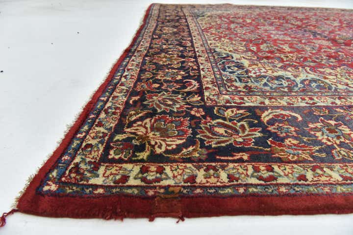 9' 6 x 13' 5 Hand Knotted Isfahan Persian Wool Rug