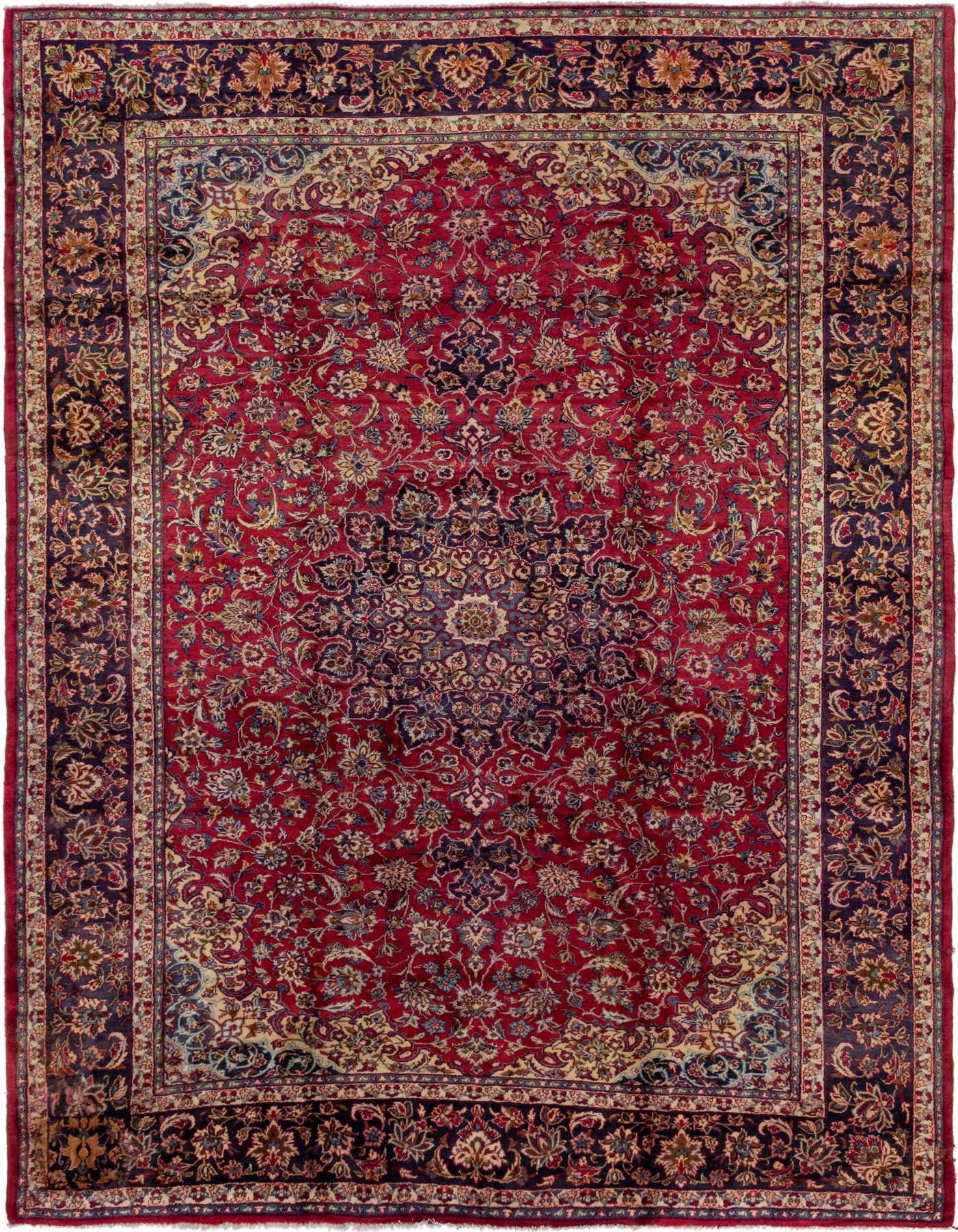 9' 6 x 13' 5 Hand Knotted Isfahan Persian Wool Rug