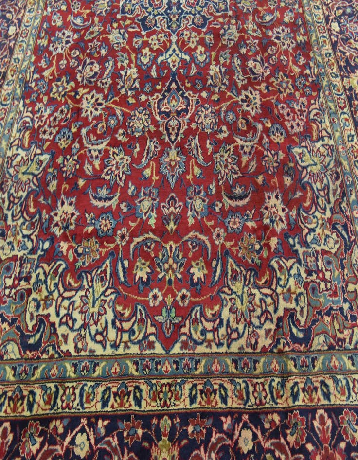 Detail image of 8' 9 x 13'  Hand Knotted Isfahan Persian Wool Rug