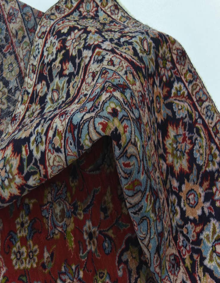 Detail image of 9' x 13'  Hand Knotted Isfahan Persian Wool Rug