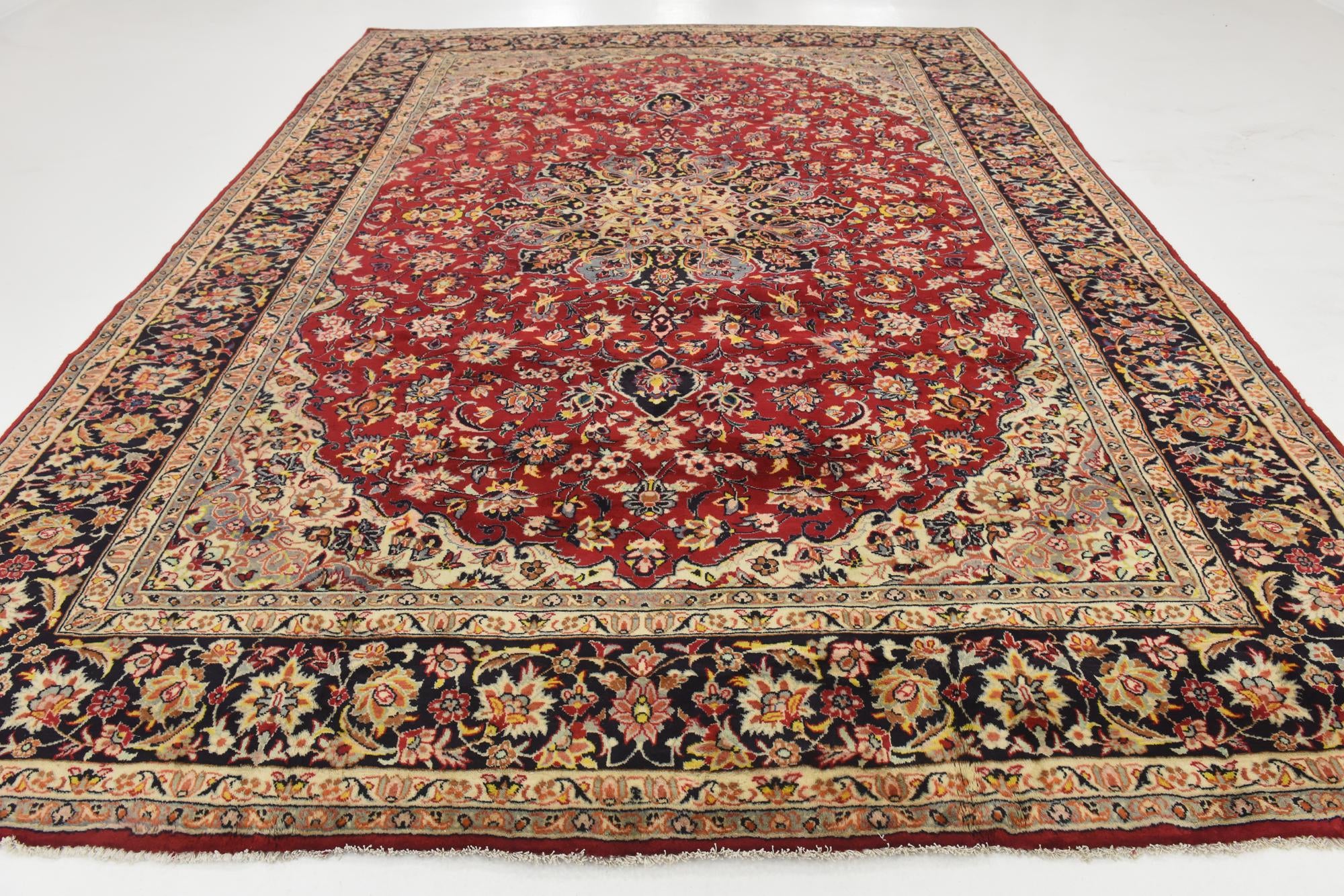 9' 10 x 13' 4 Hand Knotted Isfahan Persian Wool Rug