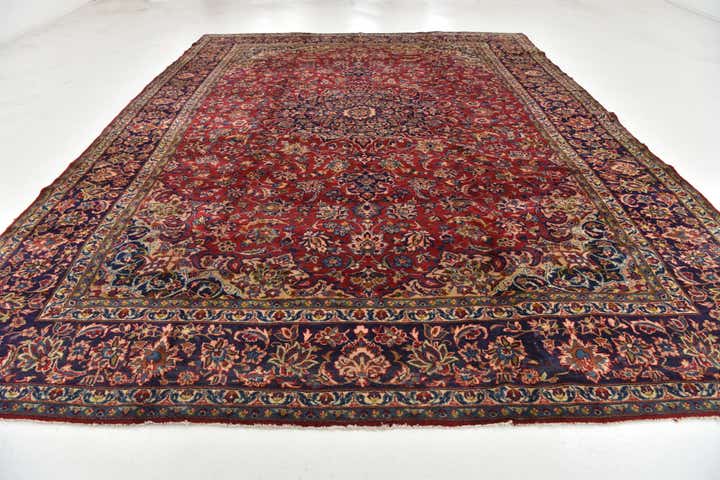 9' 9 x 13' Hand Knotted Isfahan Persian Wool Rug