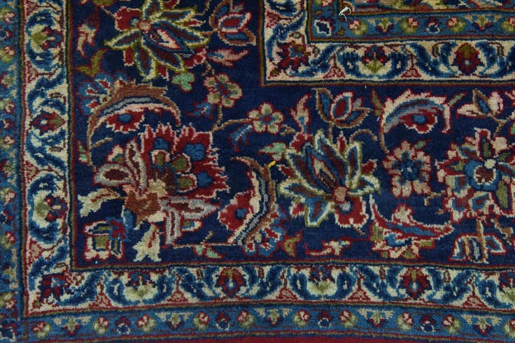 Detail image of 9' 9 x 13' Hand Knotted Isfahan Persian Wool Rug