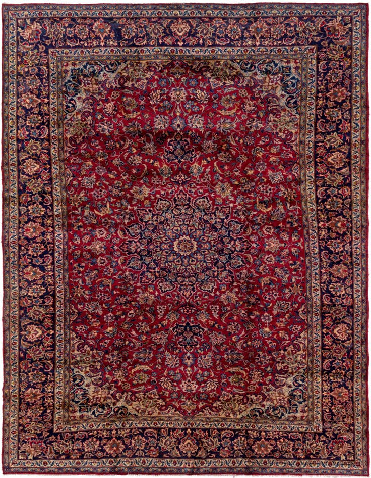 Detail image of 9' 9 x 13' Hand Knotted Isfahan Persian Wool Rug