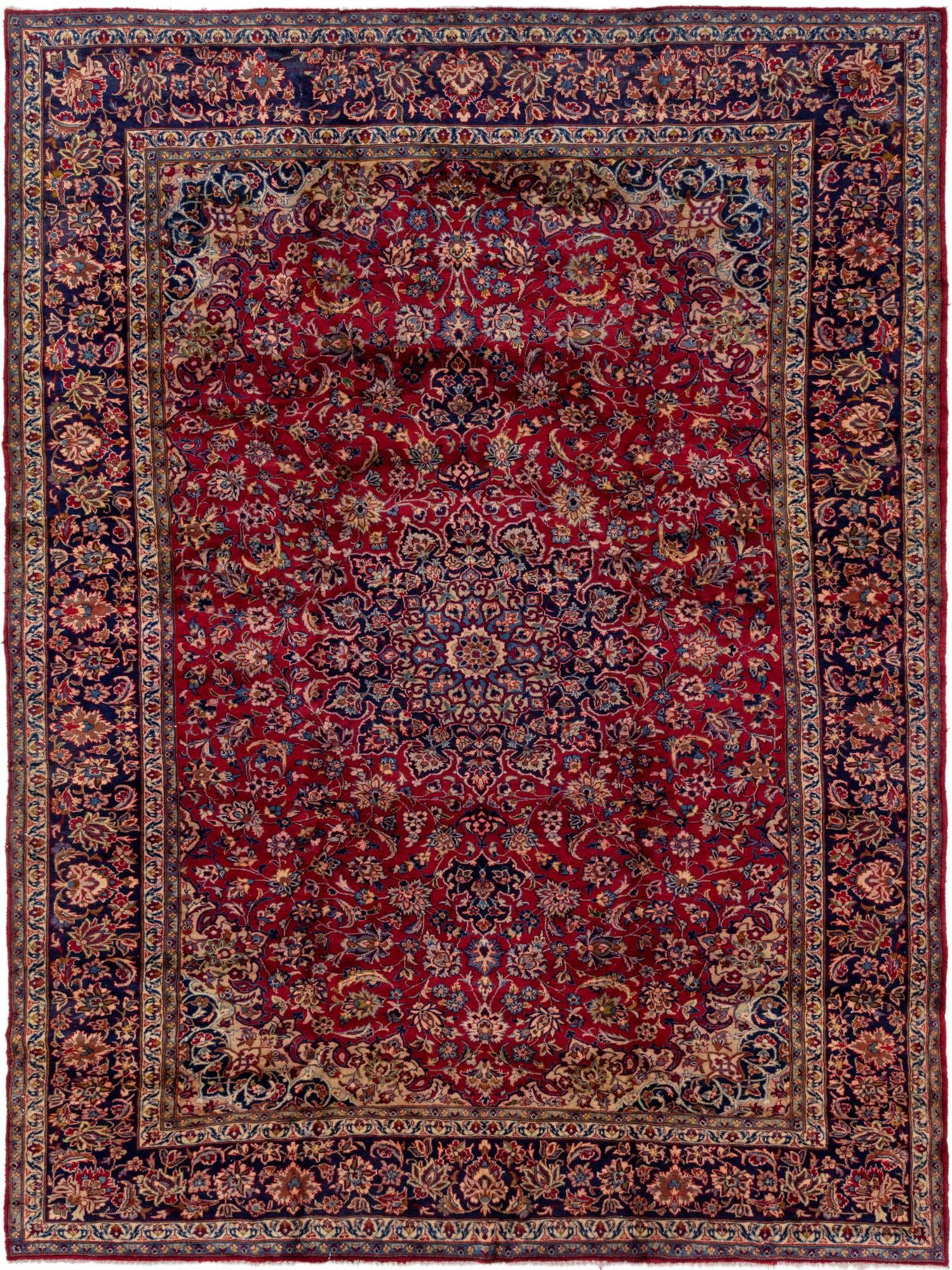 9' 9 x 13' Hand Knotted Isfahan Persian Wool Rug