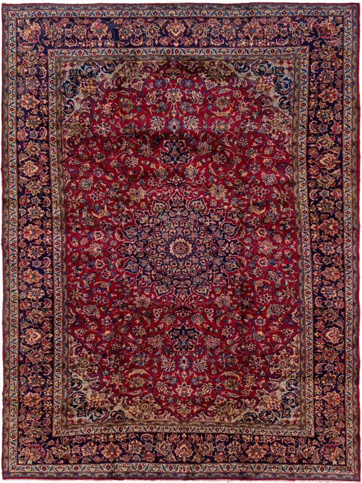 Detail image of 9' 9 x 13' Hand Knotted Isfahan Persian Wool Rug
