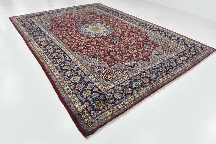 9' 8 x 13' 5 Hand Knotted Isfahan Persian Wool Rug