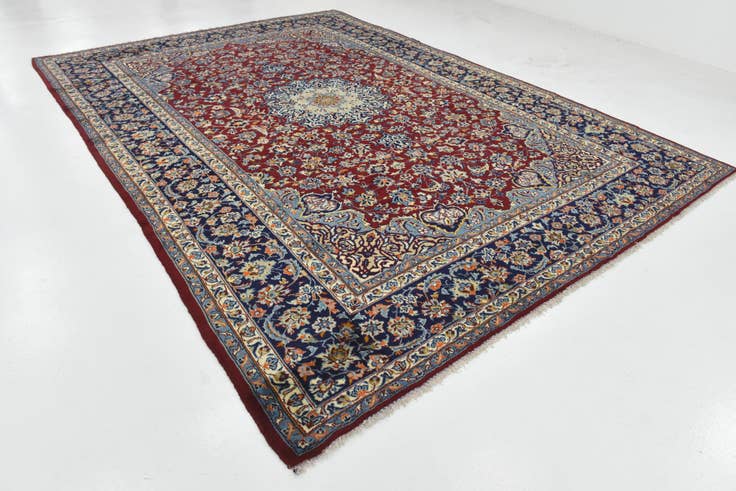 Detail image of 9' 8 x 13' 5 Hand Knotted Isfahan Persian Wool Rug