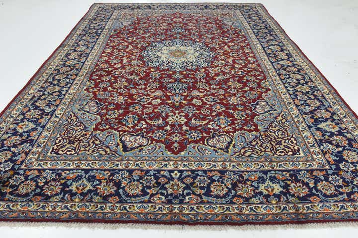 9' 8 x 13' 5 Hand Knotted Isfahan Persian Wool Rug