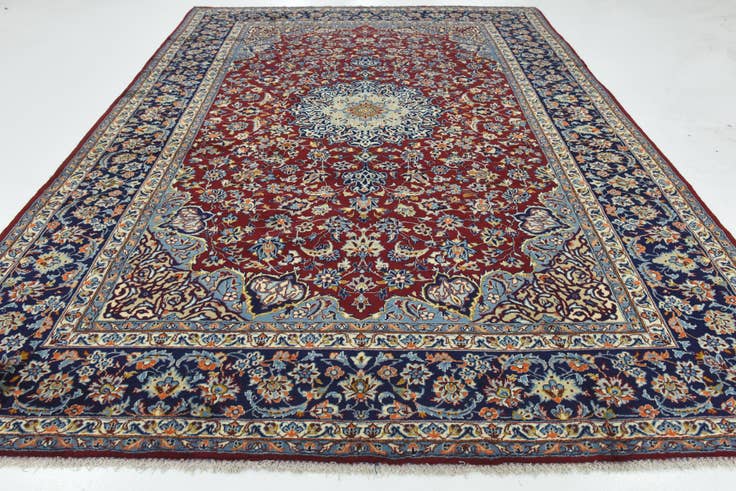 Detail image of 9' 8 x 13' 5 Hand Knotted Isfahan Persian Wool Rug