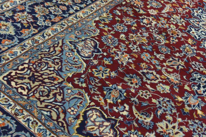 9' 8 x 13' 5 Hand Knotted Isfahan Persian Wool Rug