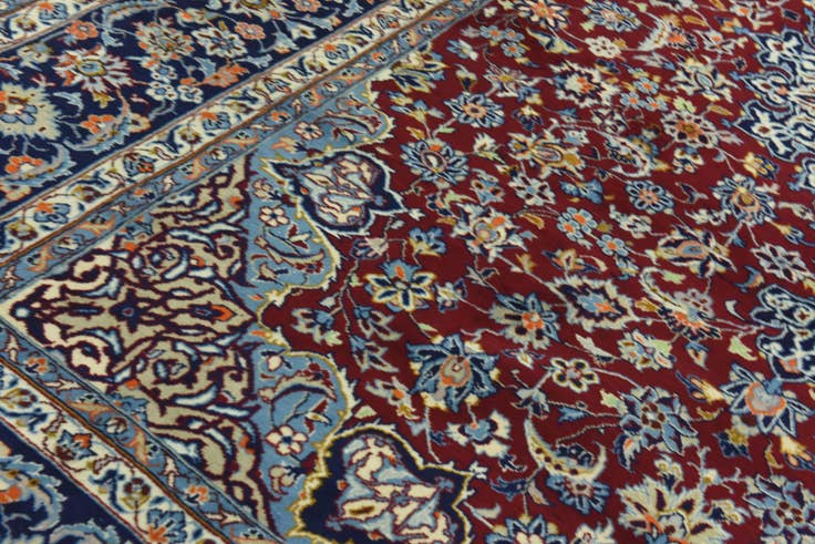 Detail image of 9' 8 x 13' 5 Hand Knotted Isfahan Persian Wool Rug