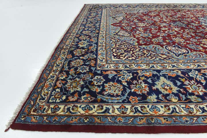 9' 8 x 13' 5 Hand Knotted Isfahan Persian Wool Rug