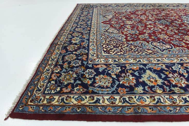 Detail image of 9' 8 x 13' 5 Hand Knotted Isfahan Persian Wool Rug