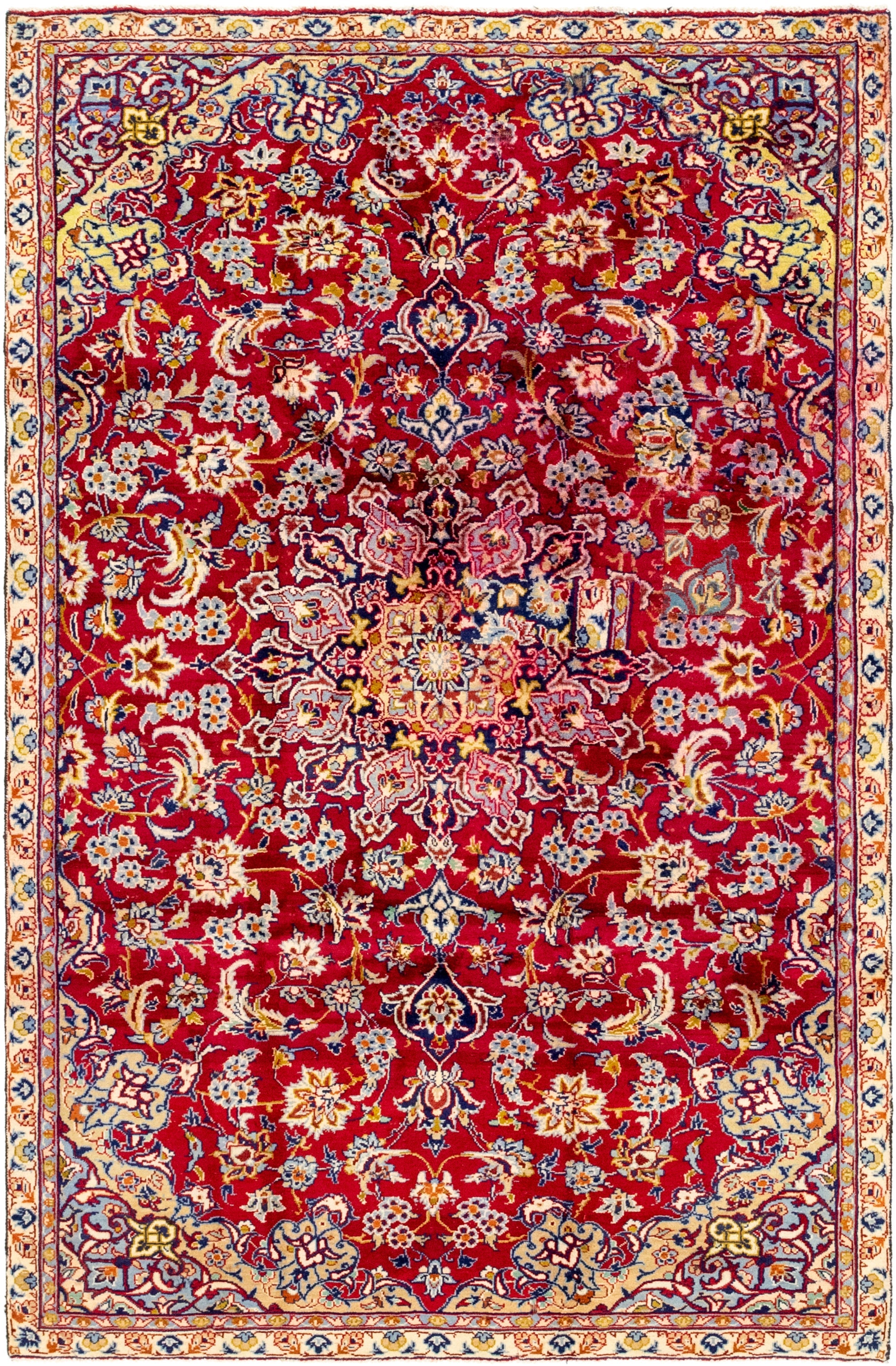 5' 7 x 8' 8 Hand Knotted Isfahan Persian Wool Rug