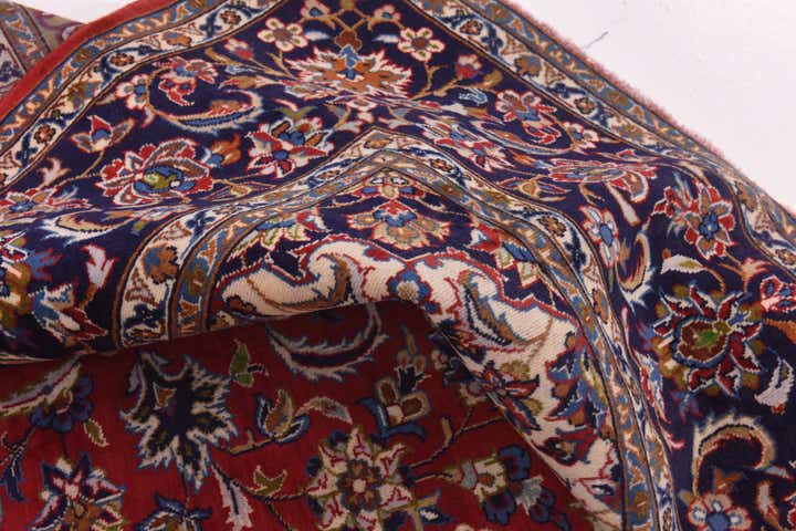 9' 10 x 13' Hand Knotted Isfahan Persian Wool Rug